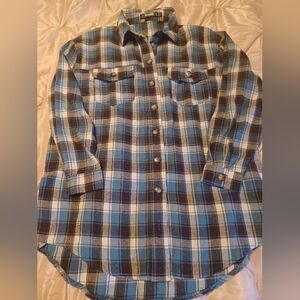 Missguided Blue and Brown Plaid Shirt
